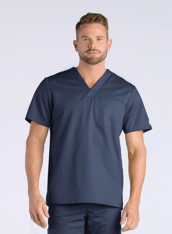 Men's One Chest Pocket V-Neck Top