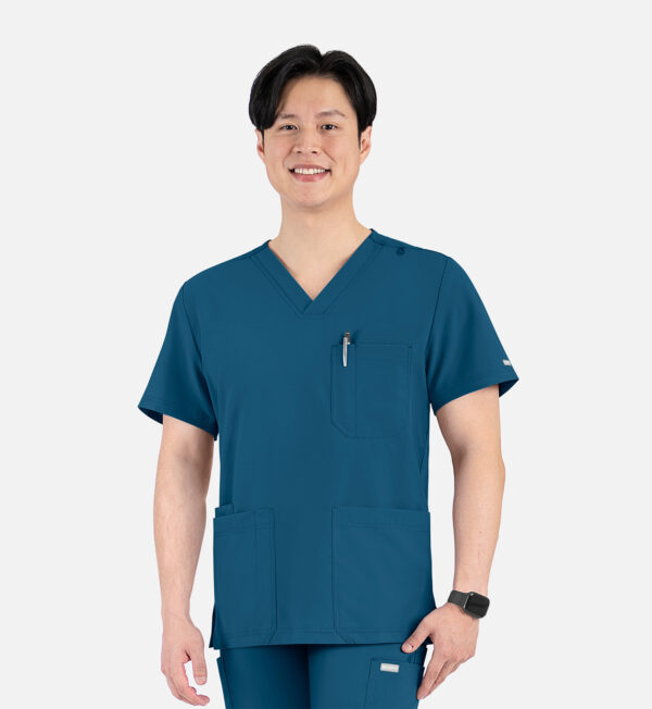 Men's 4 Pocket Banded V-Neck Top
