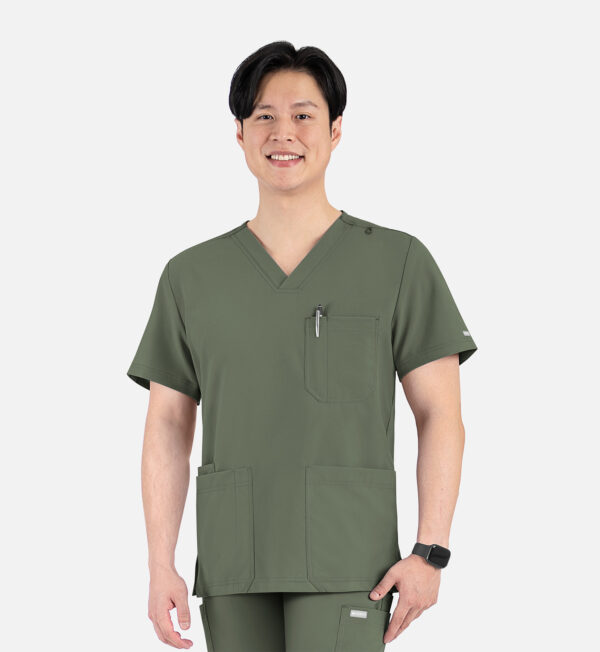 Men's 4 Pocket Banded V-Neck Top