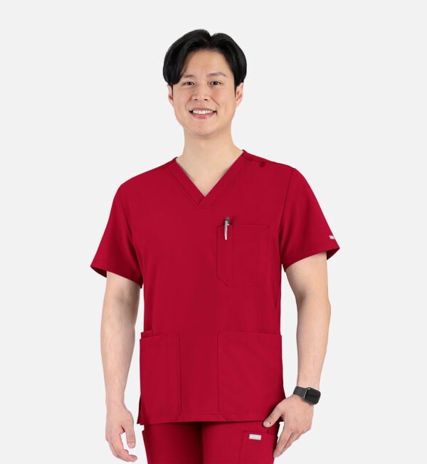 Men's 4 Pocket Banded V-Neck Top