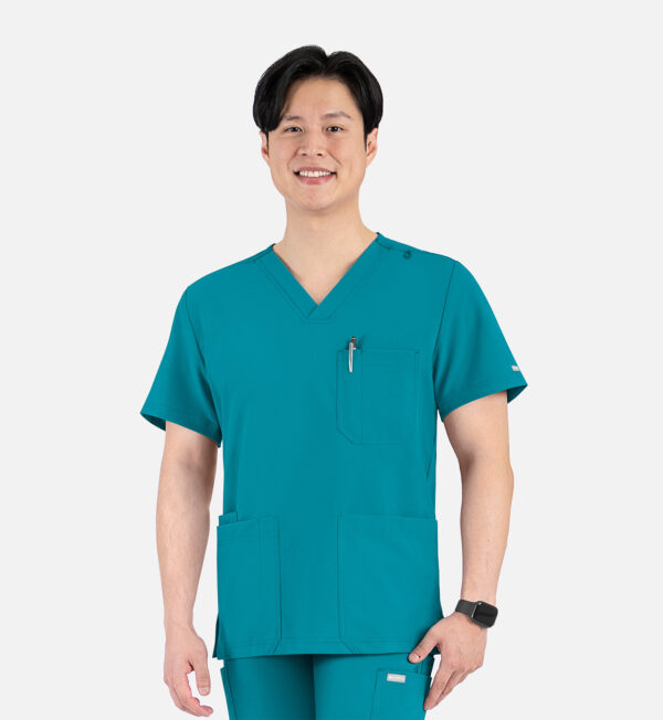 Men's 4 Pocket Banded V-Neck Top