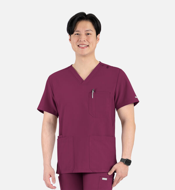 Men's 4 Pocket Banded V-Neck Top