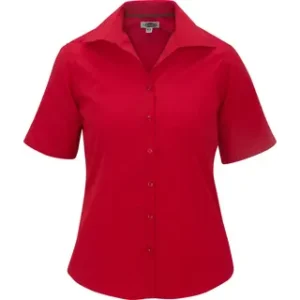 Ladies Short Sleeve Poplin Blouse