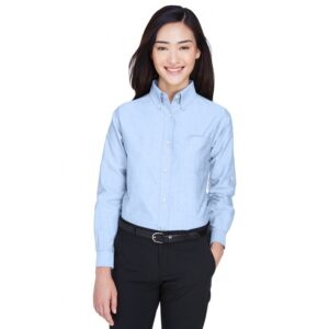 UltraClub Ladies' Classic Wrinkle Resistant Longsleeve Oxford Shirt